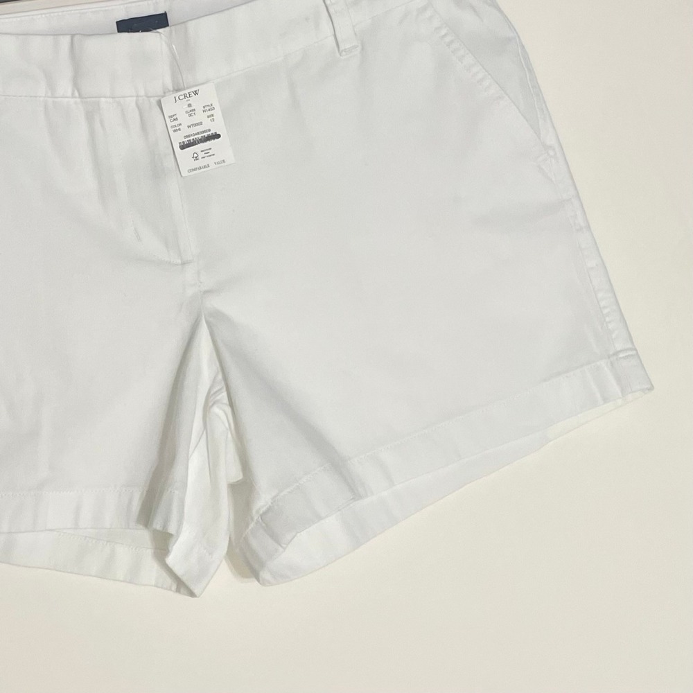 NWT!!‎ J. CREW Factory 5" Classic Chino Shorts Solid White Pockets Preppy 12 - Picture 5 of 15